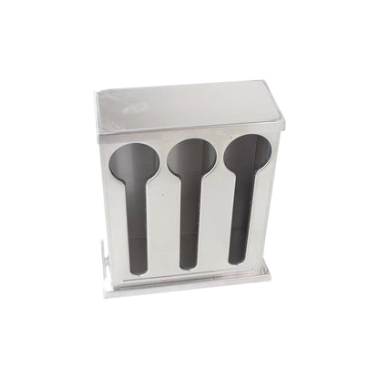 SOGA Stainless Steel Buffet Restaurant Spoon Utensil Holder Storage Rack 3 Holes • LUZ-CutleryHolder4630