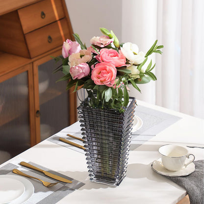 SOGA 22cm Modern Gray Ceramic Glass Vase Home Decor • LUZ-GVase225Grey