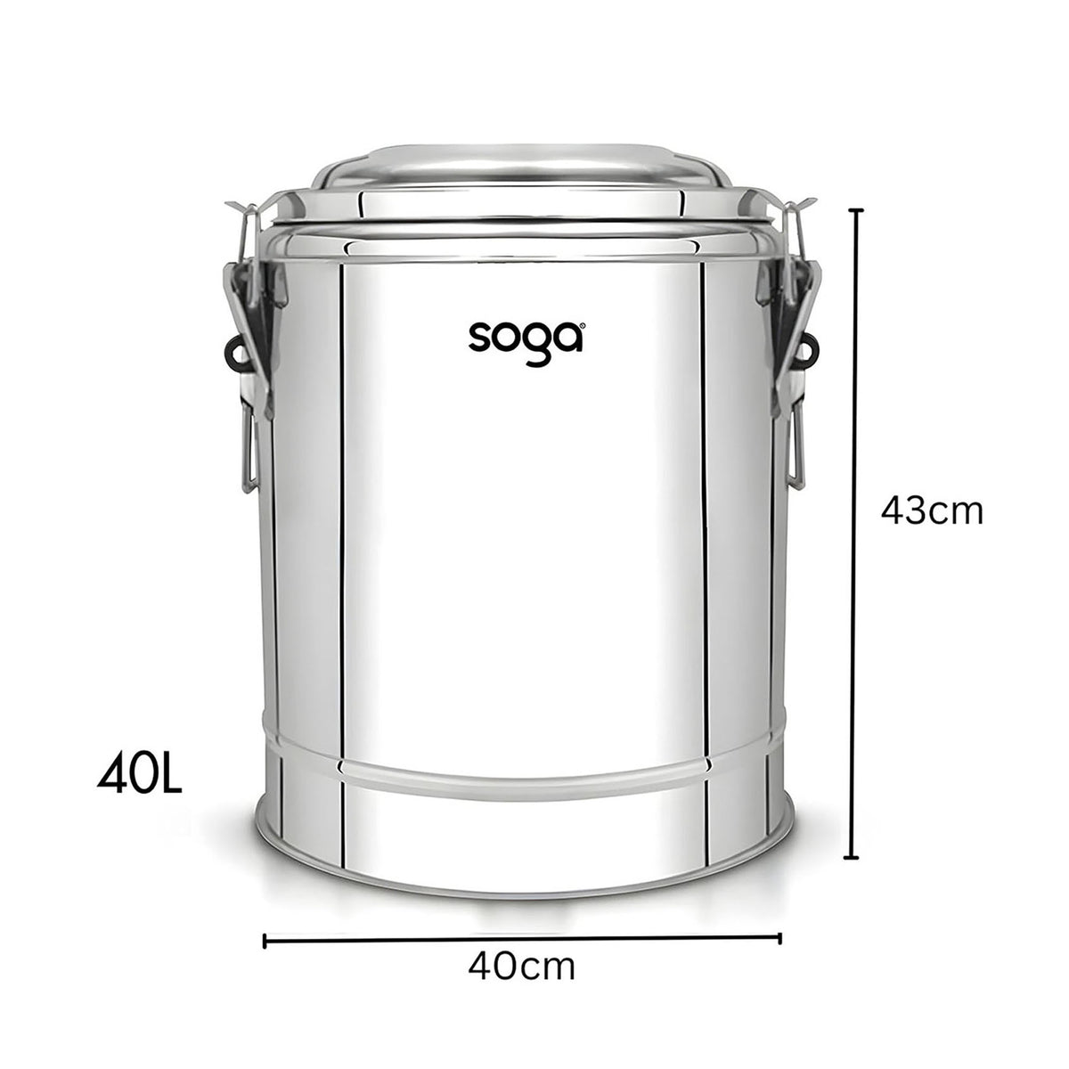 SOGA 40L Stainless Steel Insulated Stock Pot Hot & Cold Beverage Container • LUZ-InsulatedPot3205