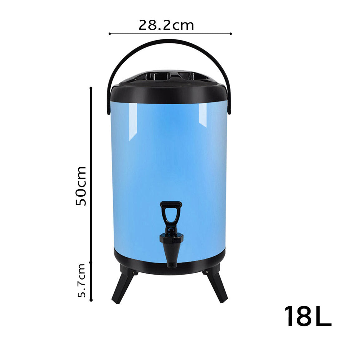 SOGA 2X 18L Stainless Steel Insulated Milk Tea Barrel Hot and Cold Beverage Dispenser Container with Faucet Blue • LUZ-VICDispenser18LBLUX2