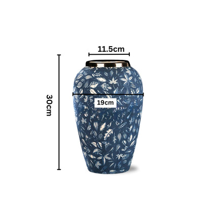 SOGA 30x19cm Blue Medium Ceramic Flower Vase Elegant Living Room Home Decor • LUZ-Vase802