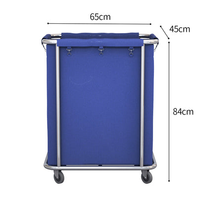 SOGA 2X Stainless Steel Commercial Square Soiled Linen Laundry Trolley Cart with Wheels Blue • LUZ-Soga057AX2