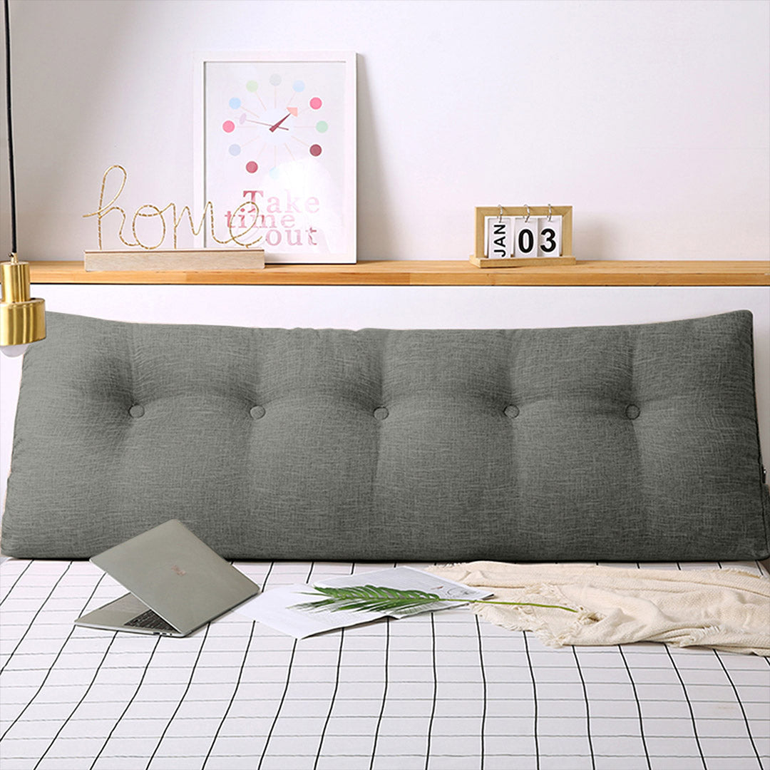 SOGA 120cm Grey Triangular Wedge Bed Pillow Headboard Backrest Bedside Tatami Cushion Home Decor • LUZ-Pillow2112