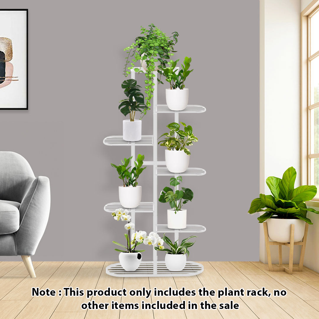 SOGA 7 Tier 8 Pots White Metal Plant Rack Flowerpot Storage Display Stand Holder Home Garden Decor • LUZ-FPotH34