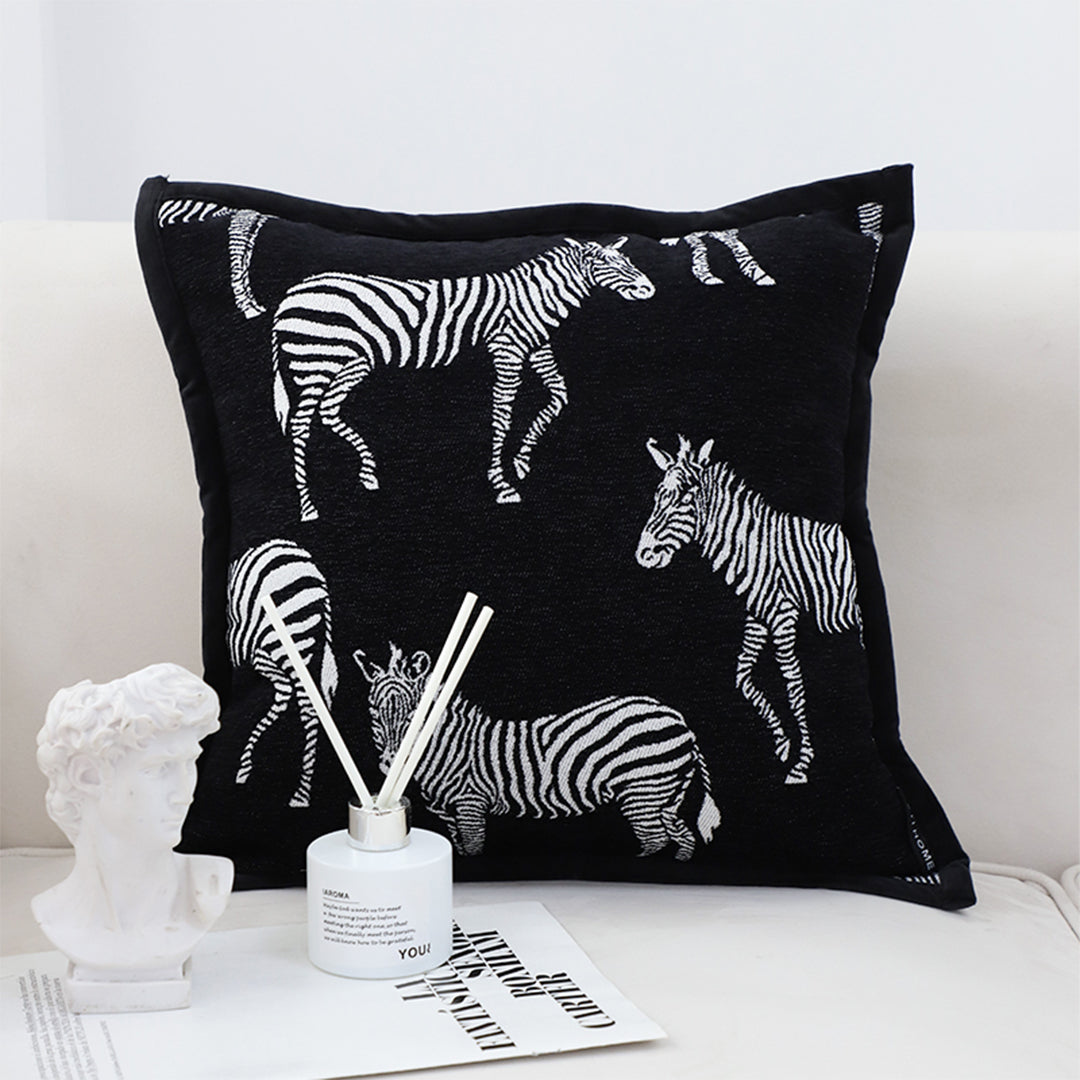 SOGA 2X 50cm Throw Pillow  Black Light Luxury Zebra Square Pillow for Home Decor • LUZ-FrenchCushion343X2