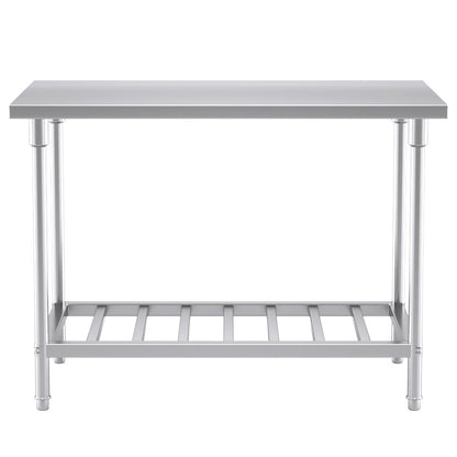SOGA 120*70*85cm Commercial Catering Kitchen Stainless Steel Prep Work Bench • LUZ-WorkBenchSS2032120CM
