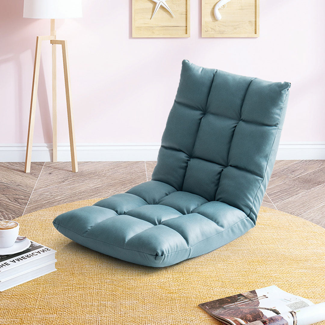 SOGA Green Lounge Floor Recliner Adjustable Gaming Sofa Bed Foldable Indoor Outdoor Backrest Seat Home Office Decor • LUZ-LoungeD1461