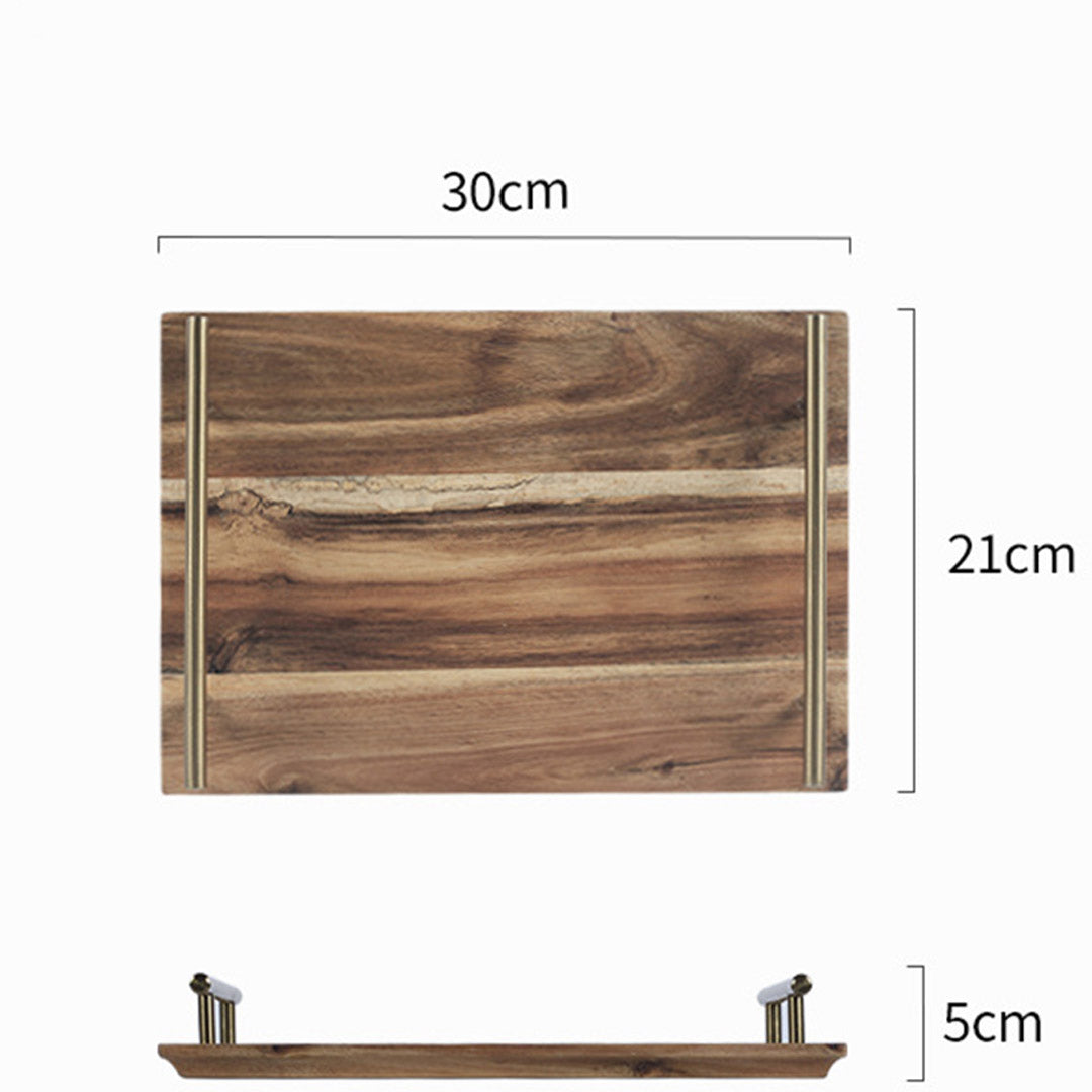SOGA 30cm Brown Rectangle Wooden Acacia Food Serving Tray Charcuterie Board Centerpiece  Home Decor • LUZ-WodC236
