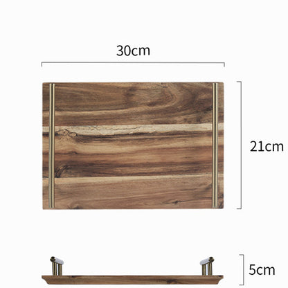 SOGA 30cm Brown Rectangle Wooden Acacia Food Serving Tray Charcuterie Board Centerpiece  Home Decor • LUZ-WodC236