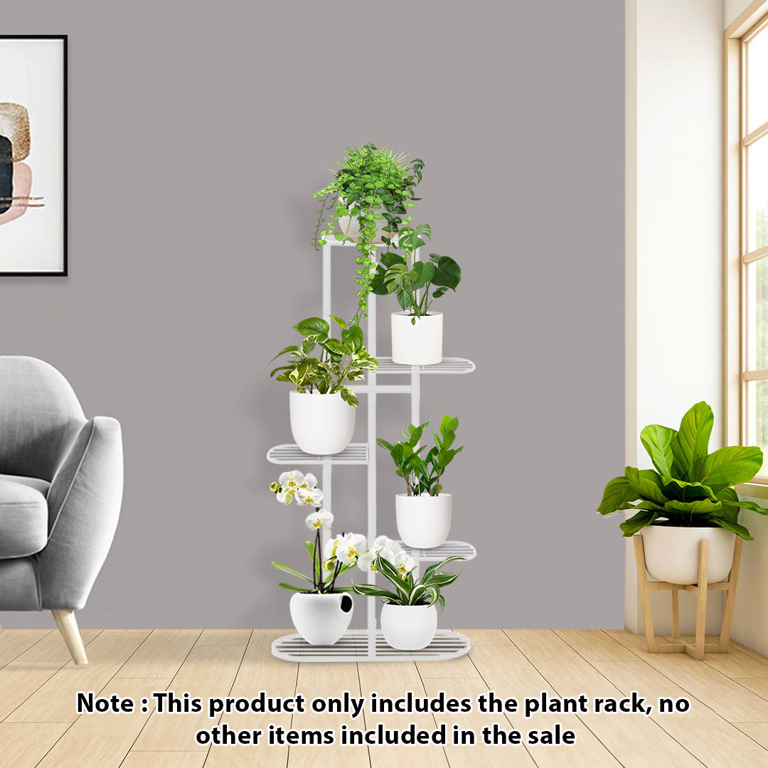 SOGA 2X 5 Tier 6 Pots White Metal Plant Rack Flowerpot Storage Display Stand Holder Home Garden Decor • LUZ-FPotH38X2