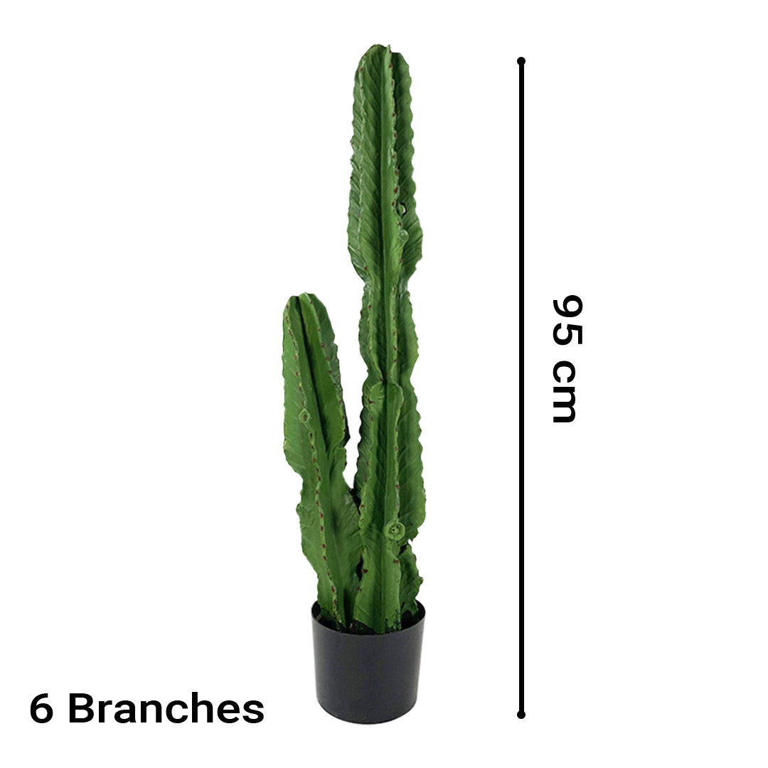 SOGA 95cm Green Artificial Indoor Cactus Tree Fake Plant Simulation Decorative 2 Heads • LUZ-APlantFH9502