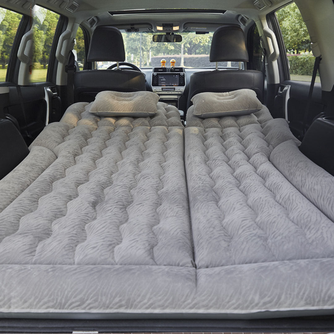 SOGA Grey Inflatable Car Boot Mattress Portable Camping Air Bed Travel Sleeping Essentials • LUZ-CarMat014