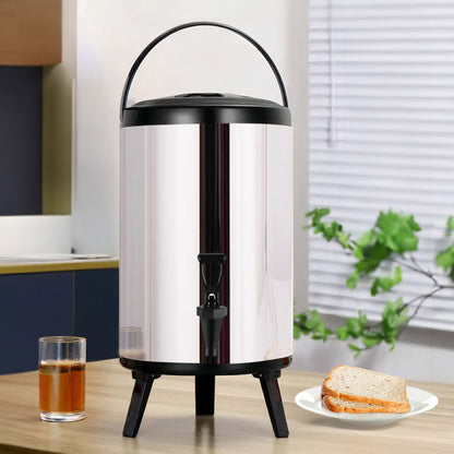 SOGA 10L Portable Insulated Cold/Heat Coffee Tea Beer Barrel Brew Pot With Dispenser • LUZ-BeverageDispenser10L