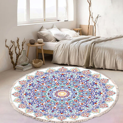 SOGA 120cm Mandala Area Rug for Living Room Lounge, Bedroom, Anti-slip Doormat, Home Decor • LUZ-CarpetXLS14Lge