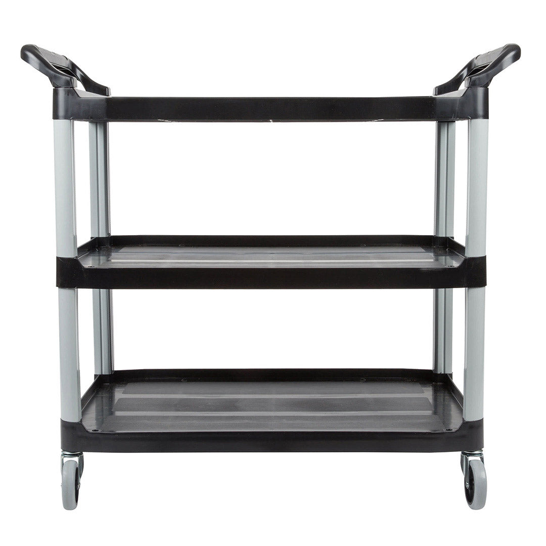 SOGA 3 Tier Food Trolley Food Waste Cart With Two Bins Storage Kitchen Black Large • LUZ-FoodCartRubbishWithWasteBinsL