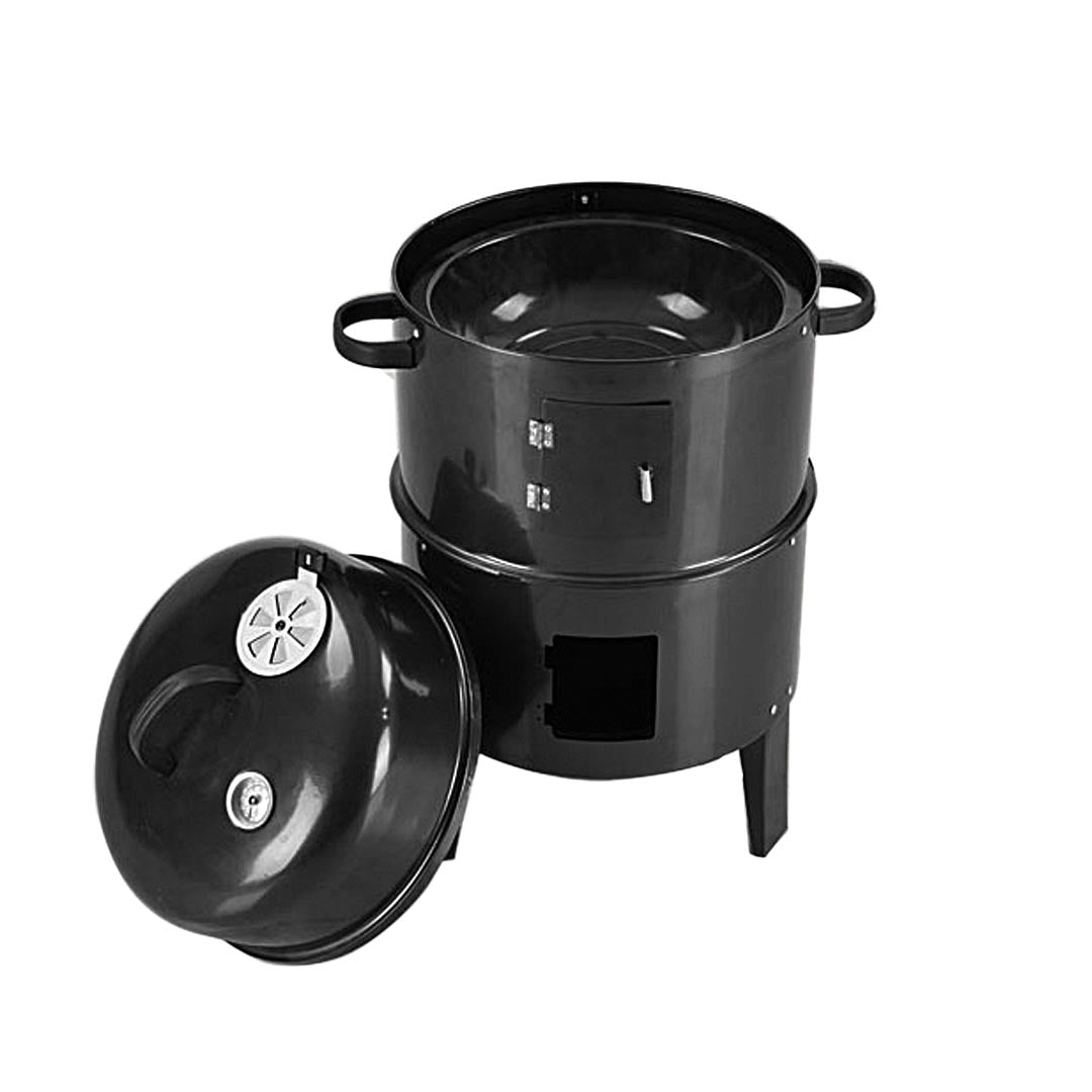 SOGA 2X 3 In 1 Barbecue Smoker Outdoor Charcoal BBQ Grill Camping Picnic Fishing • LUZ-CharcoalBBQSmokerX2