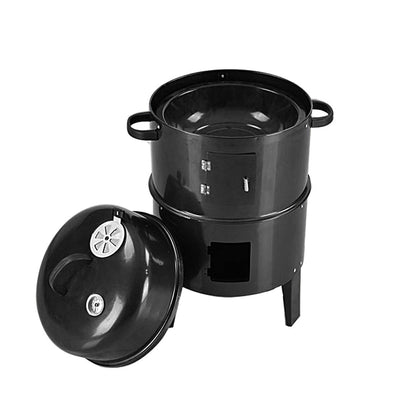 SOGA 2X 3 In 1 Barbecue Smoker Outdoor Charcoal BBQ Grill Camping Picnic Fishing • LUZ-CharcoalBBQSmokerX2