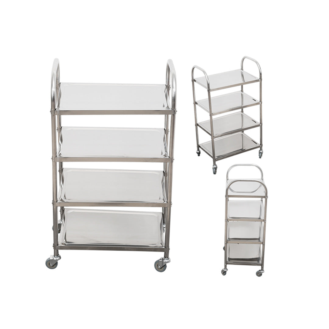 SOGA 2X 4 Tier 860x540x1170 Stainless Steel Kitchen Dining Food Cart Trolley Utility • LUZ-FoodCart1116X2
