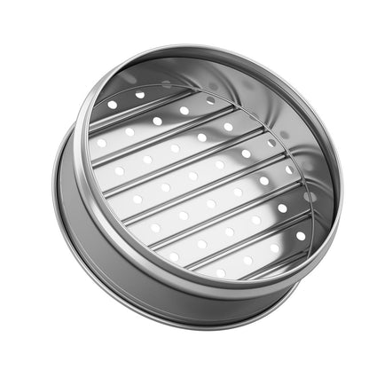 SOGA 2X 3 Tier Stainless Steel Steamers With Lid Work inside of Basket Pot Steamers 28cm • LUZ-Steamer28CM2321-3X2