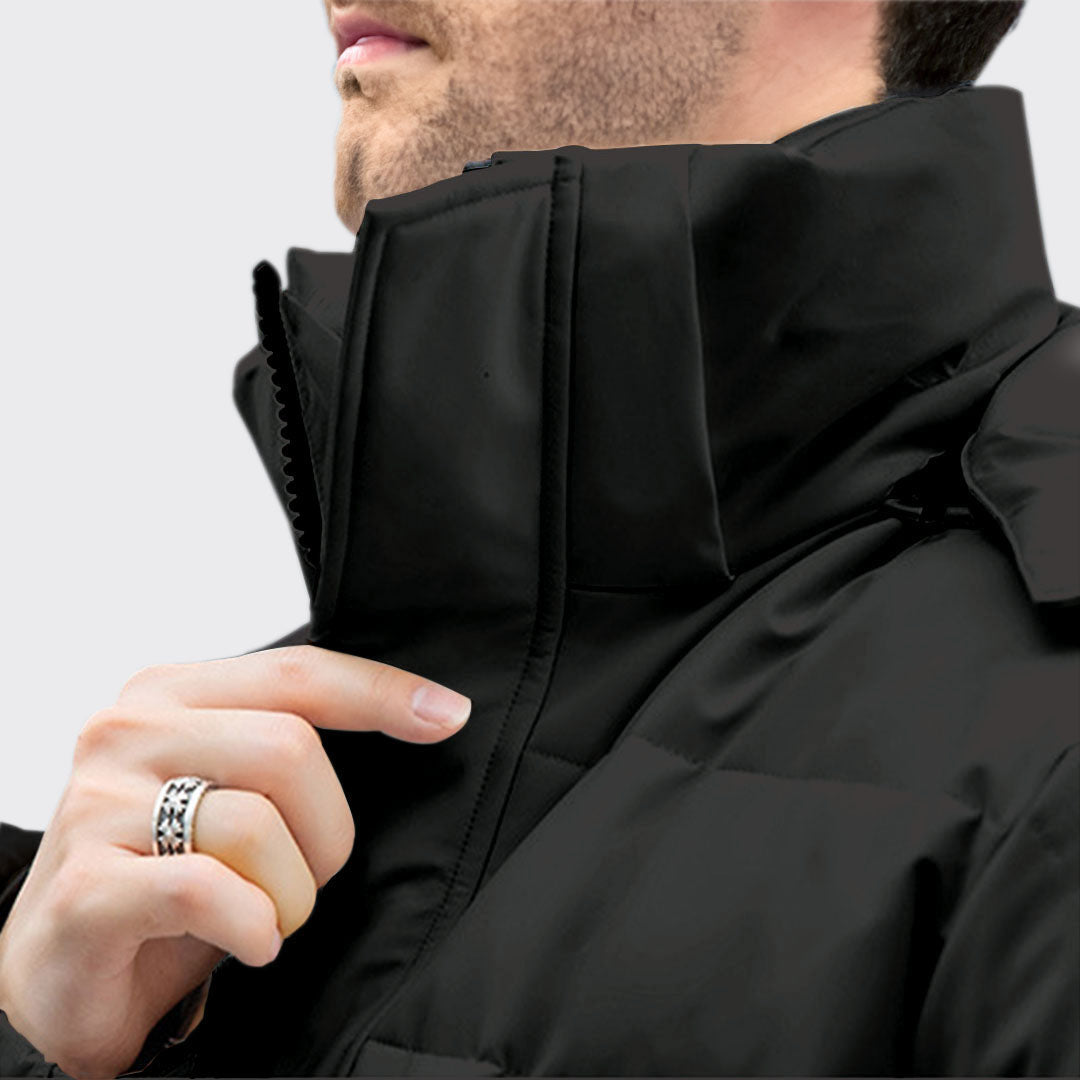abbee Black 3XL Winter Hooded Overcoat Long Jacket Stylish Lightweight Quilted Warm Puffer Coat • LUZ-DJ-659H