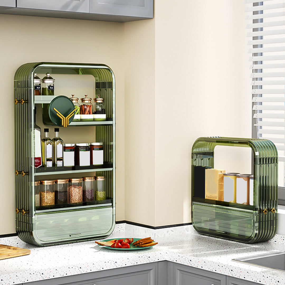 SOGA 2X Green Multi Tier Cosmetic Storage Rack Bathroom Vanity Tray Display Stand Organiser • LUZ-BathC130X2