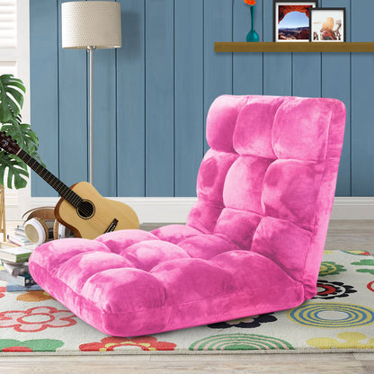SOGA 2X Floor Recliner Folding Lounge Sofa Futon Couch Folding Chair Cushion Light Pink • LUZ-LoungeChairLightPinkX2