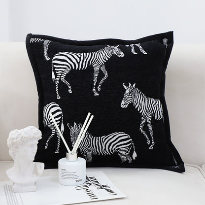 SOGA 50cm Throw Pillow  Black Light Luxury Zebra Square Pillow for Home Decor • LUZ-FrenchCushion343