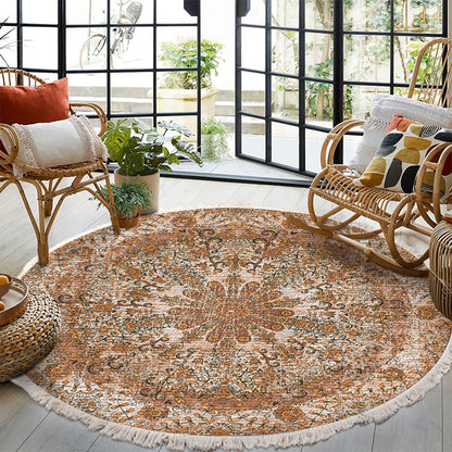 SOGA 2X 120cm Mandala Pattern Circle Area Rugs for Living Room Lounge, Anti-slip Doormat, Home Decor • LUZ-CarpetYH24X2