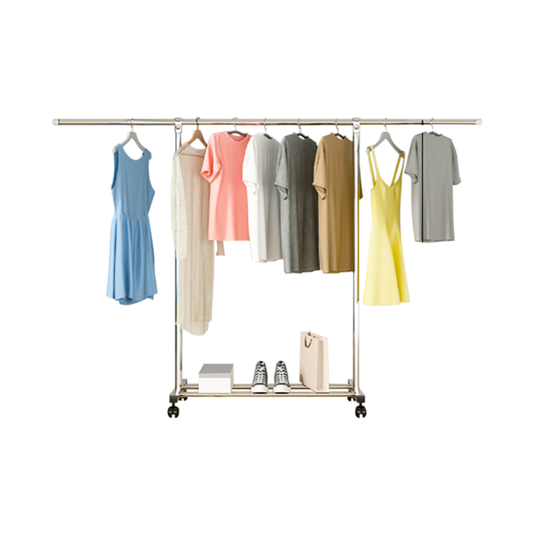SOGA 2X 200cm Stainless Steel Floor-Standing Clothes Rack - Durable and Space-Saving Laundry Organizer • LUZ-BSXG2523X2