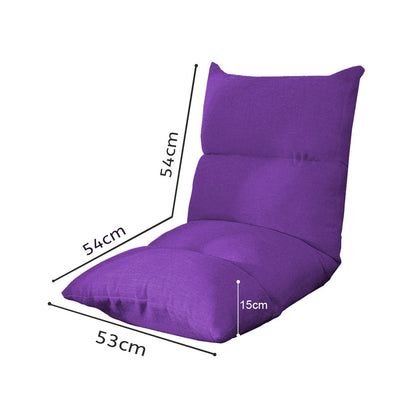 SOGA 2X Lounge Floor Recliner Adjustable Lazy Sofa Bed Folding Game Chair Purple • LUZ-LoungeFabricPurpleX2
