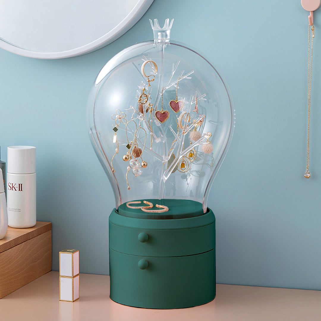 SOGA Green 360 Degree 2 Layered Jewelry Storage Box Waterproof Dustproof Accessories Organiser • LUZ-BathC908