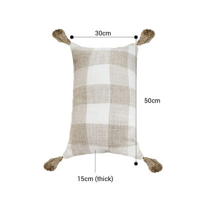 SOGA 35CM Pillow Lumbar Cover Decorative Plaid Farmhouse Cushion Throw Pillow • LUZ-FrenchCushion204