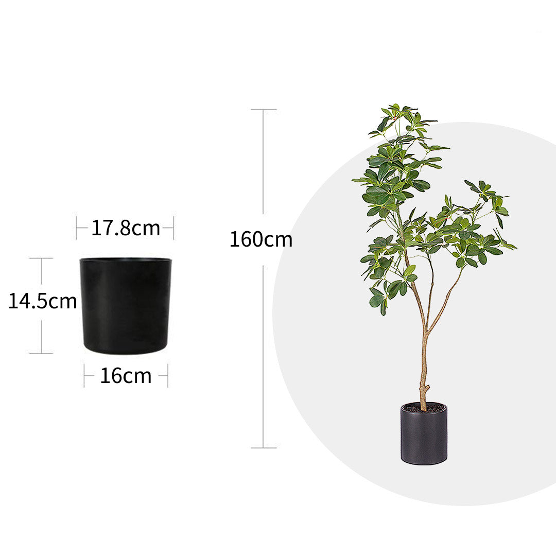 SOGA 2X 160cm Artificial Natural Green Schefflera Dwarf Umbrella Tree Fake Tropical Indoor Plant Home Office Decor • LUZ-APlantQXY160X2