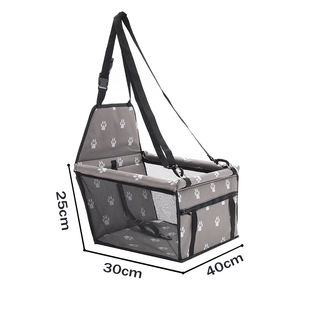 SOGA 2X Waterproof Pet Booster Car Seat Breathable Mesh Safety Travel Portable Dog Carrier Bag Grey • LUZ-CarPetBag013GREYX2