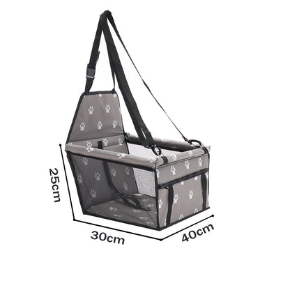 SOGA 2X Waterproof Pet Booster Car Seat Breathable Mesh Safety Travel Portable Dog Carrier Bag Grey • LUZ-CarPetBag013GREYX2