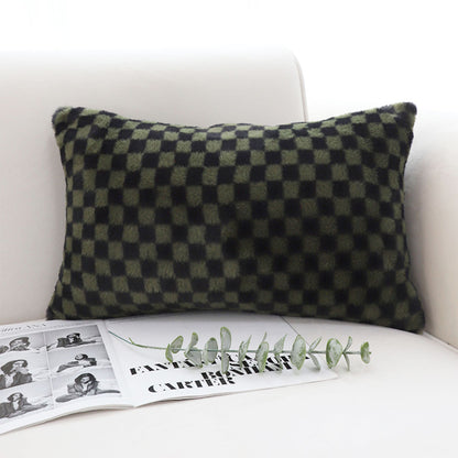 SOGA 30cm Urban Light Luxury Dark Green Checkered Lumbar Throw Pillow • LUZ-FrenchCushion239