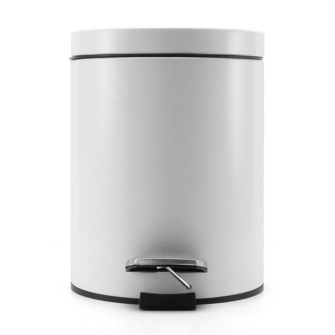 SOGA 2X 12L Foot Pedal Stainless Steel Rubbish Recycling Garbage Waste Trash Bin Round White • LUZ-RubbishBinRound12LWhiteX2