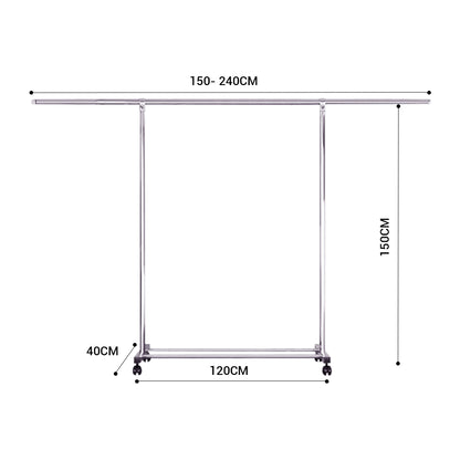 SOGA 2X  240cm Stainless Steel Floor-Standing Clothes Rack - Durable and Space-Saving Laundry Organizer • LUZ-BSXG2524X2