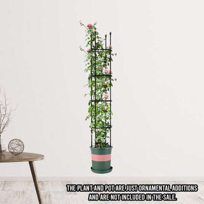 SOGA 2X 163cm 4-Bar Plant Frame Stand Trellis Vegetable Flower Herbs Outdoor Vine Support Garden Rack with Rings • LUZ-PlantTube163X2