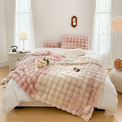 SOGA 2X 200cm Light Pink Fur Fuzzy Super Soft and Cozy Fluffy Throw Blanket • LUZ-BlanketFur331X2