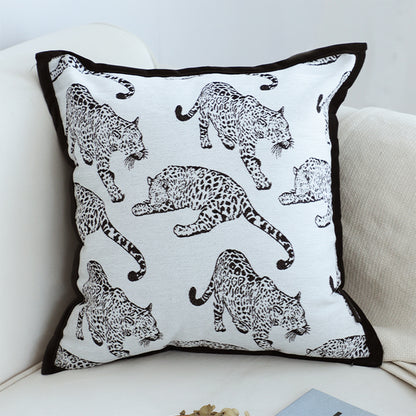 SOGA 45cm Throw Pillow White & Black Leopard Light Luxury Decorative Cushion for Living Room • LUZ-FrenchCushion295