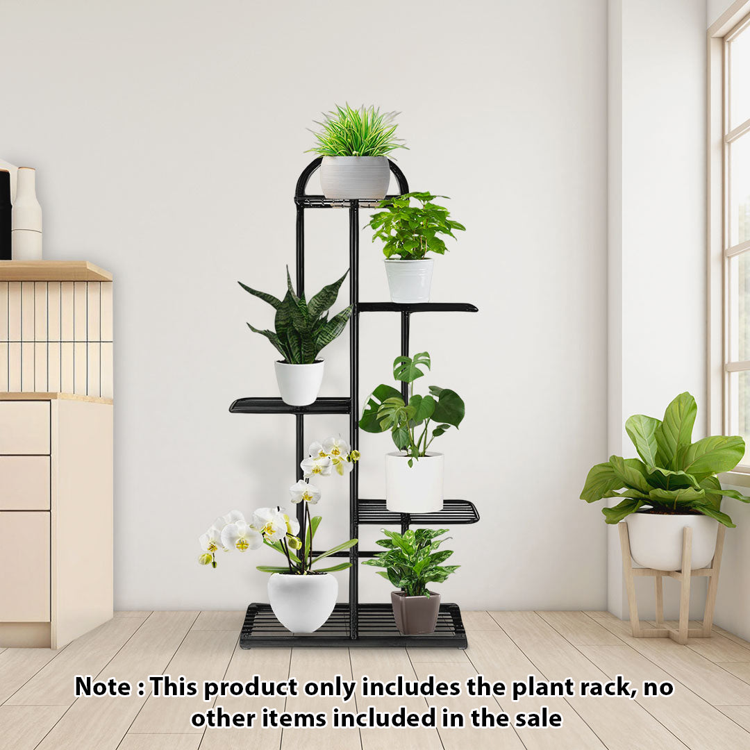 SOGA 2X 5 Tier 6 Pots Black Metal Plant Stand Flowerpot Display Shelf Rack Indoor Home Office Decor • LUZ-FPotH03X2