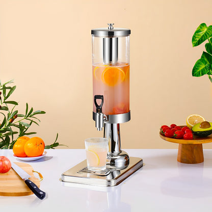 SOGA Single 3L Silver Stainless Steel Beverage Dispenser Ice Cylinder Clear Juicer Hot Cold Water Jug • LUZ-VICDispenser5712