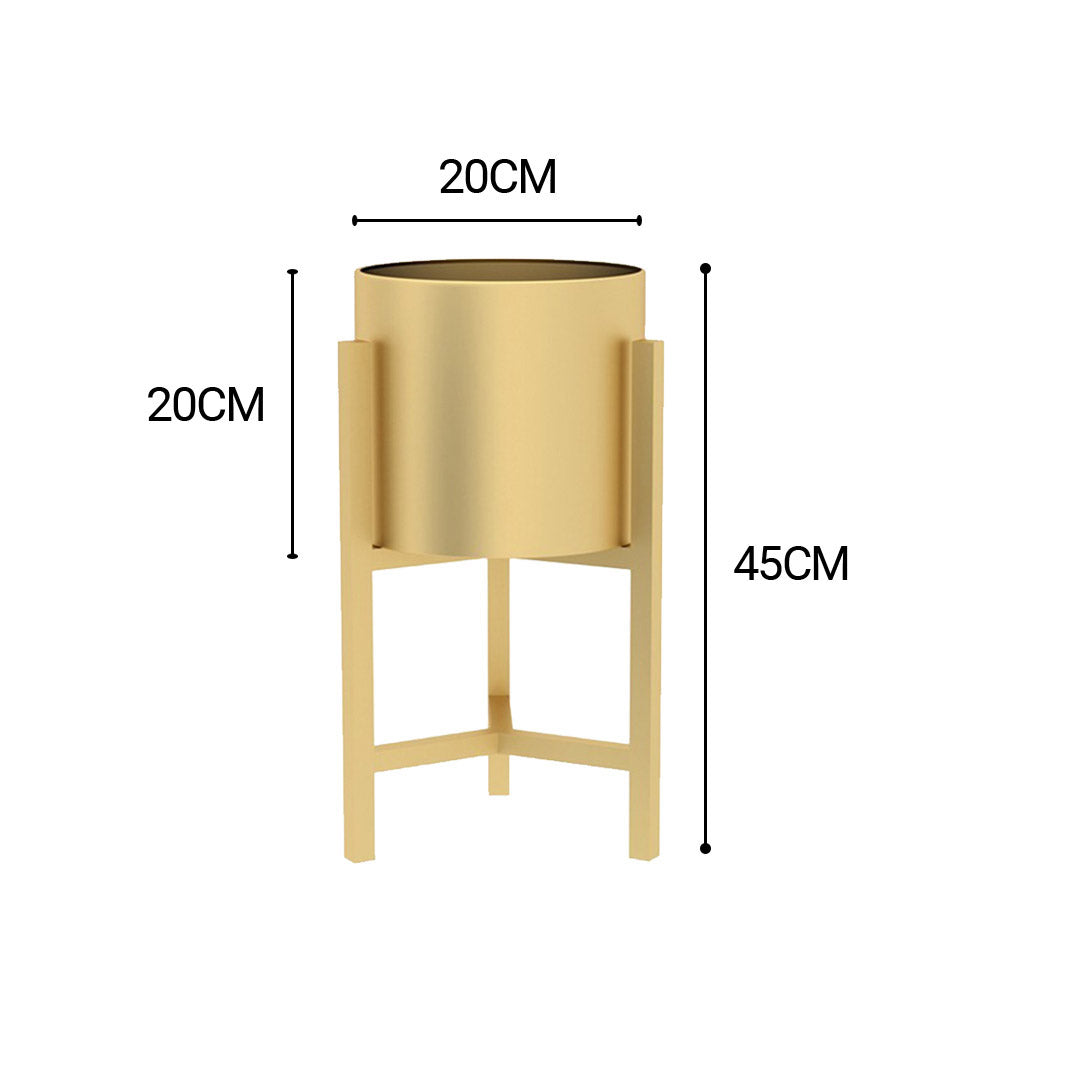 SOGA 45CM Gold Metal Plant Stand with Flower Pot Holder Corner Shelving Rack Indoor Display • LUZ-FPotH47GLD
