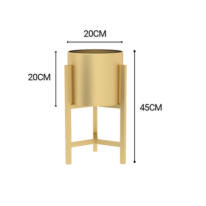 SOGA 45CM Gold Metal Plant Stand with Flower Pot Holder Corner Shelving Rack Indoor Display • LUZ-FPotH47GLD