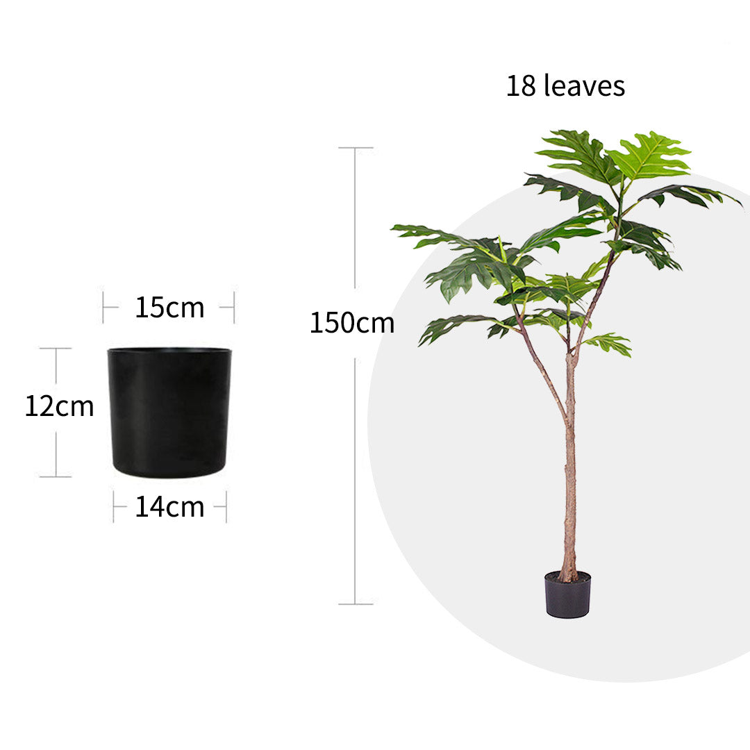 SOGA 4X 150cm Artificial Natural Green Split-Leaf Philodendron Tree Fake Tropical Indoor Plant Home Office Decor • LUZ-APlantMBS15021X4