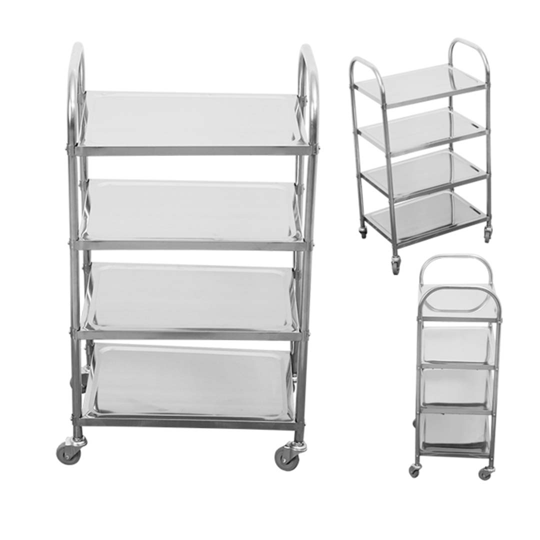 SOGA 4 Tier 950x500x1220 Stainless Steel Kitchen Dining Food Cart Trolley Utility • LUZ-FoodCart1007