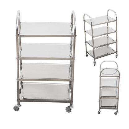 SOGA 4 Tier 860x540x1170 Stainless Steel Kitchen Dining Food Cart Trolley Utility • LUZ-FoodCart1116