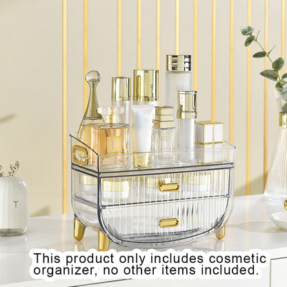 SOGA 2X 3 Tier Transparent Multifunctional Countertop Cosmetic Storage Makeup Skincare Holder Jewelry Cabinet Bathroom Desk Drawer Vanity Organiser • LUZ-BathC123X2