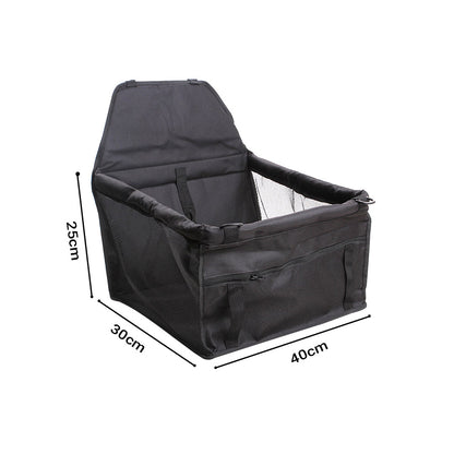 SOGA 2X Waterproof Pet Booster Car Seat Breathable Mesh Safety Travel Portable Dog Carrier Bag • LUZ-CarPetBagBLKX2